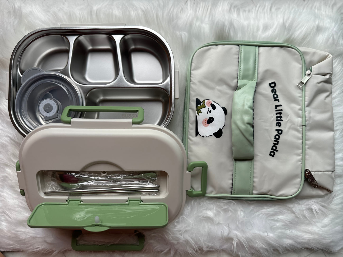 Tiffican - Cute Panda Green Lunch Box