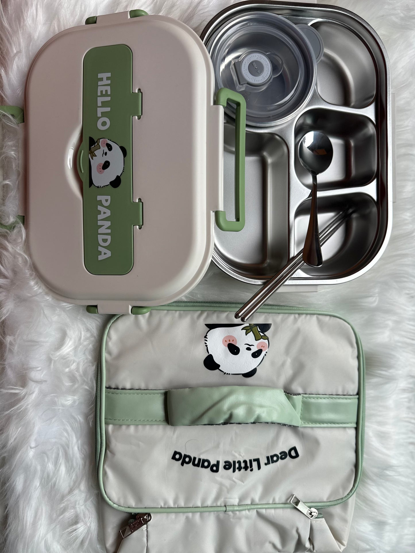 Tiffican - Cute Panda Green Lunch Box